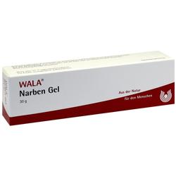 Rote und weiße Schachtel mit der Aufschrift "WALA Narben Gel."